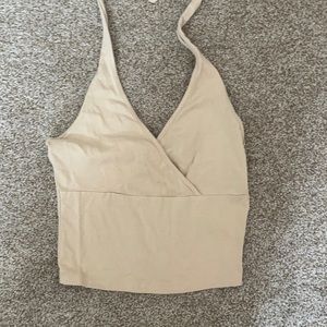 Tan halter crop